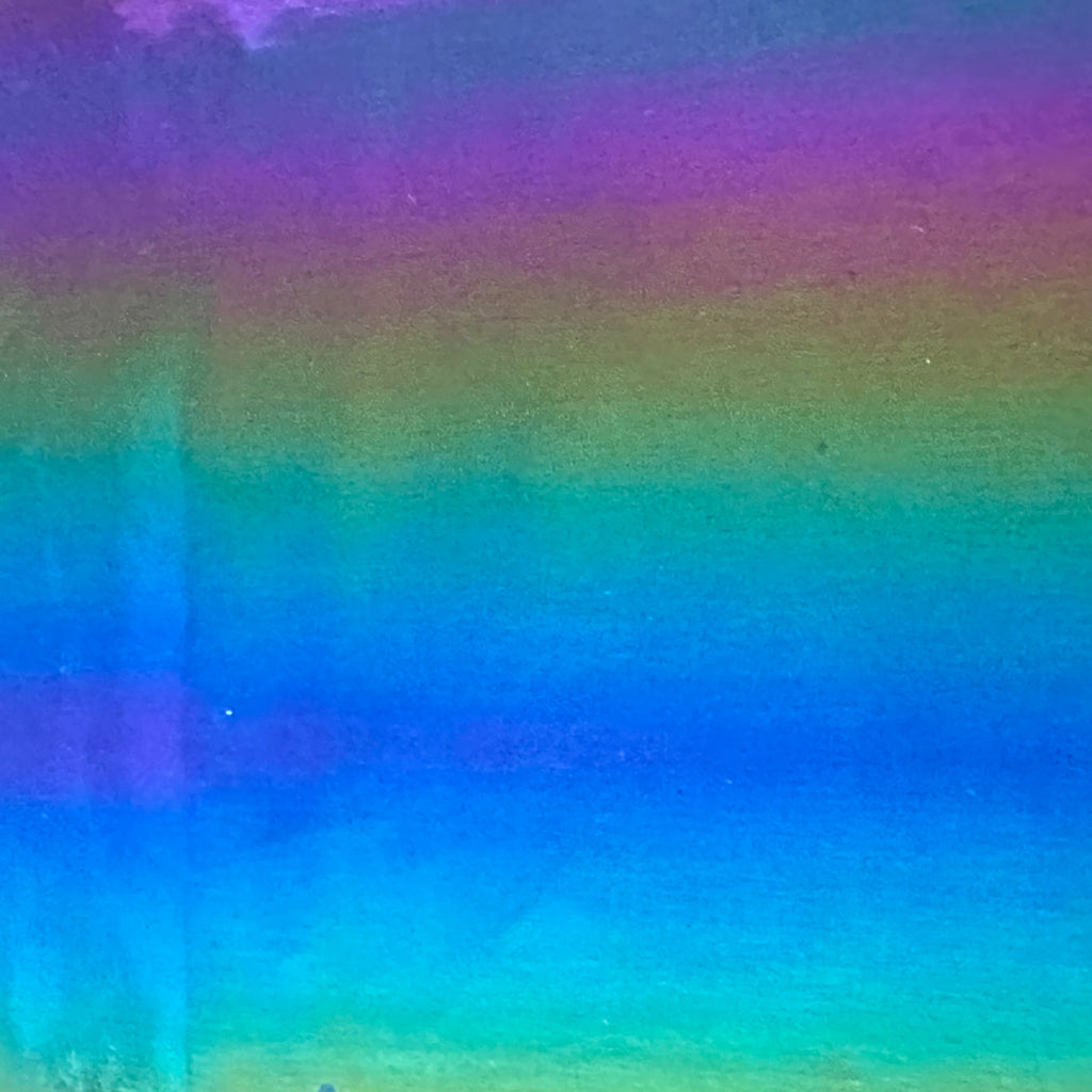 Rainbow Vinyl Polyester Non Stretch Bodre  Fabric | Spandex Palace