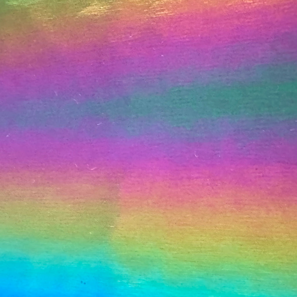 Rainbow Vinyl Polyester Non Stretch Bodre  Fabric | Spandex Palace